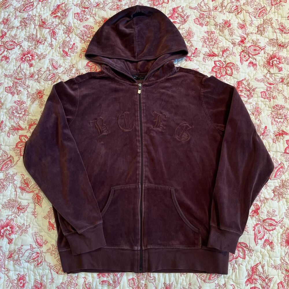 Y2K early 2000s Women's Brown BCBG Bebe Belour full zip hoodie